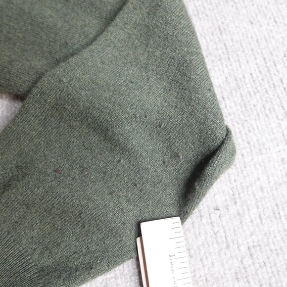 Oliver & James Mens Sweater Large Green Olive Raglan 100% Cashmere - Picture 10 of 11